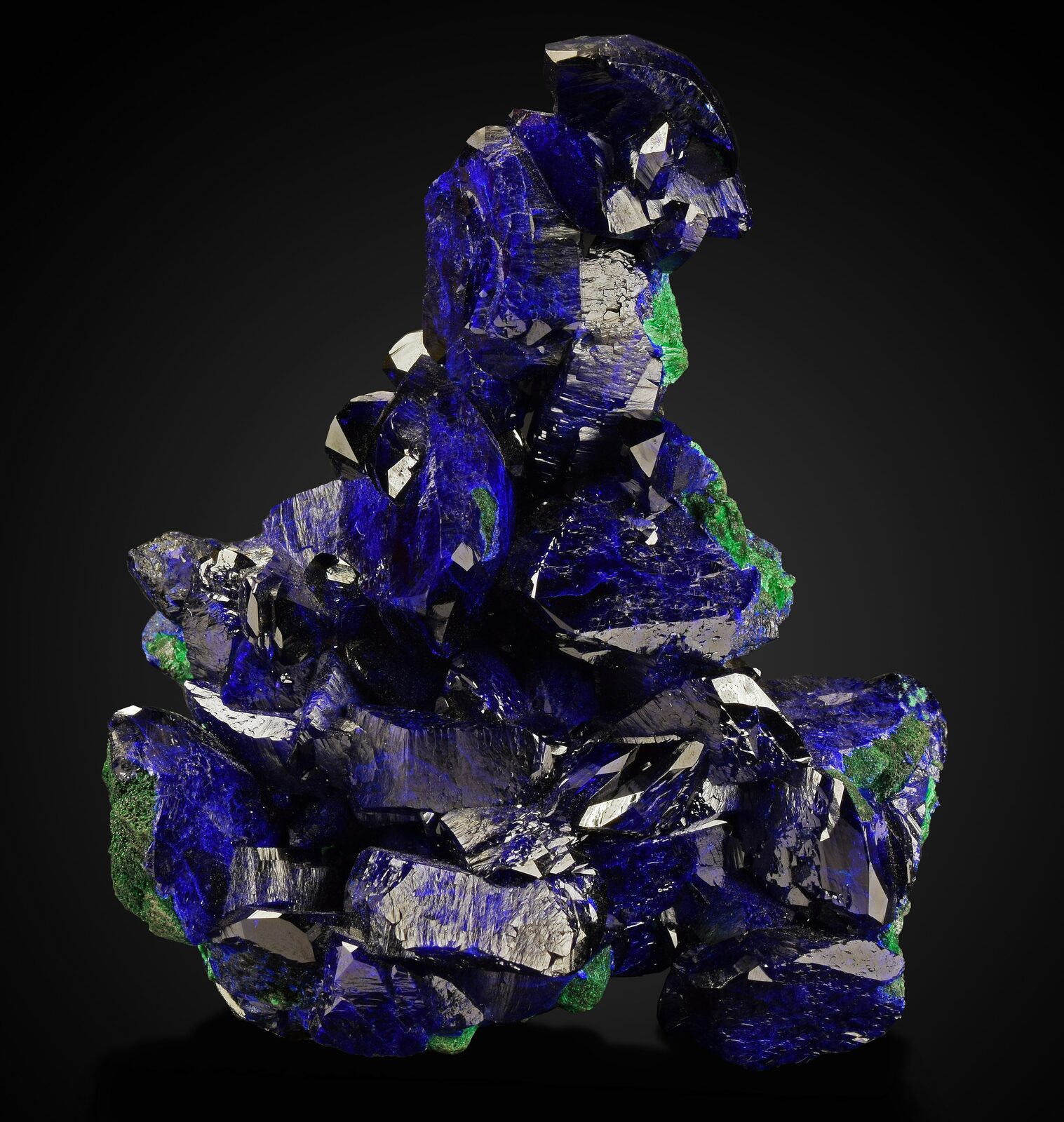 Azurite crystal aggregate with deep ultramarine colouration